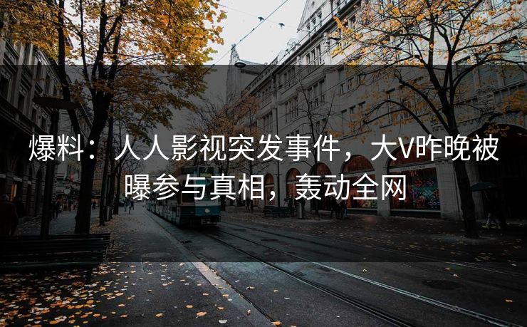 爆料:人人影视突发事件,大V昨晚被曝参与真相,轰动全网