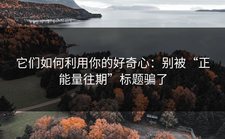 它们如何利用你的好奇心：别被“正能量往期”标题骗了